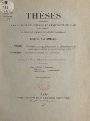 cover image of Recherches sur la morphologie, le développement et la biologie de Psammodrilus Balanoglossoides, polychète sédentaire de la microfaune des sables